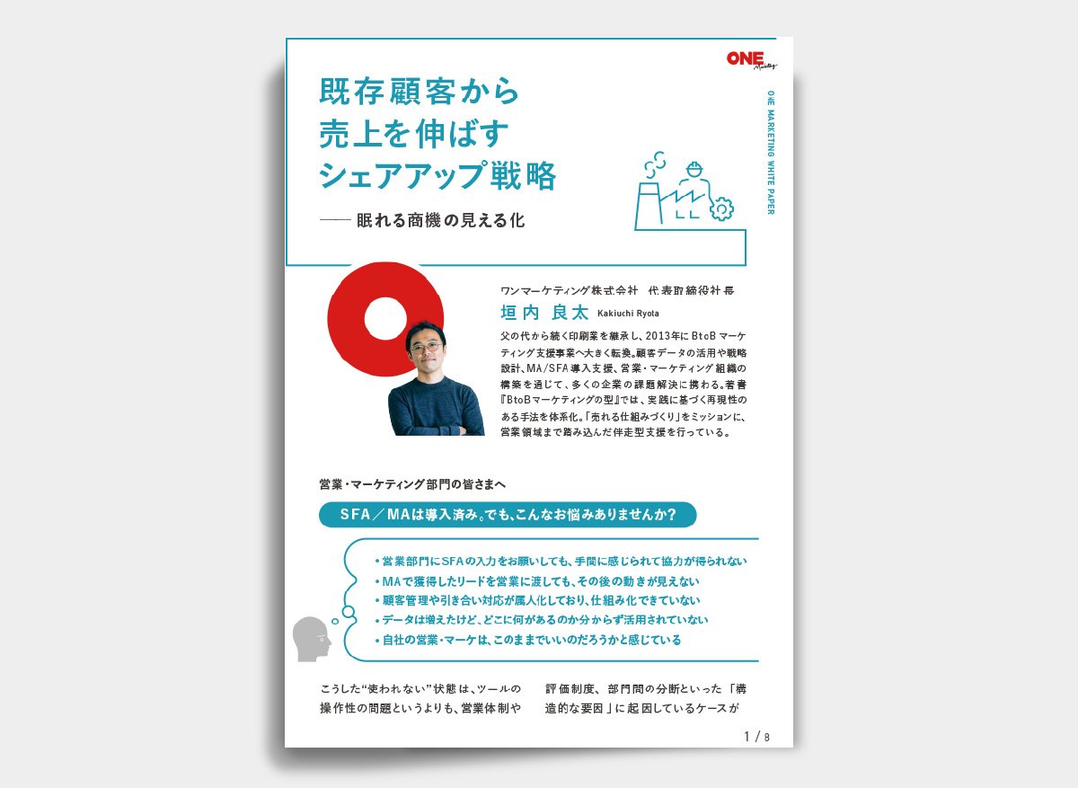 既存顧客から売上を伸ばすシェアアップ戦略